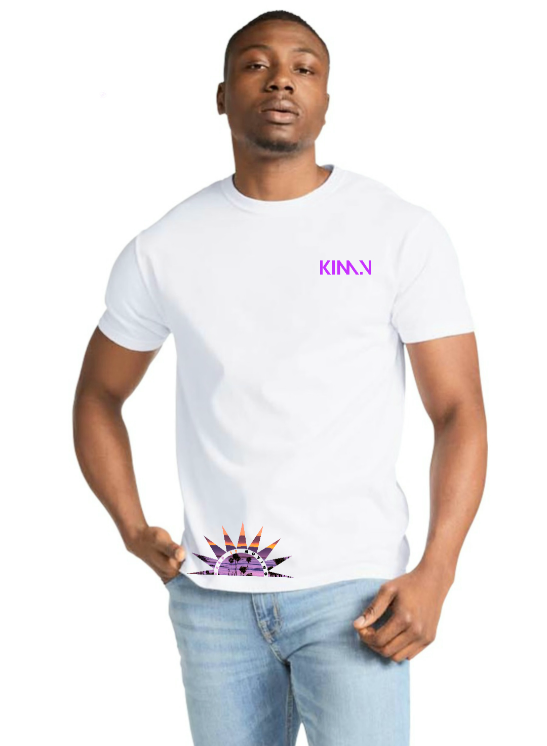 "KEEP IT MOVING" sunset garment dyed tee shirts
